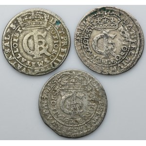 Lot, John II Casimir, Tymf 1663 and 1664 (3 pcs.)