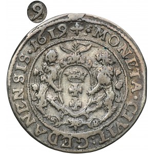 Sigismund III Vasa, 1/4 Thaler Danzig 1619 SB - RARE, countershaft 1618