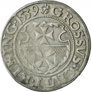 Sigismund I the Old, Groschen Elbing 1539 - PRVSS, leaf to the right