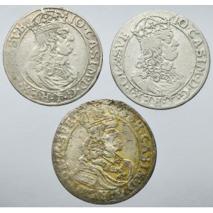 Lot, John II Casimir, 6 Groschen 1660 and 1661 (3 pcs.)