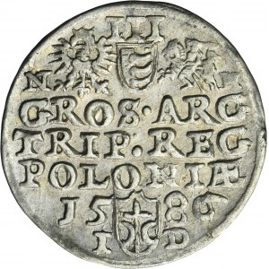 Stefan Batory, 3 Groschen Olkusz 1586 NH PO - RARER