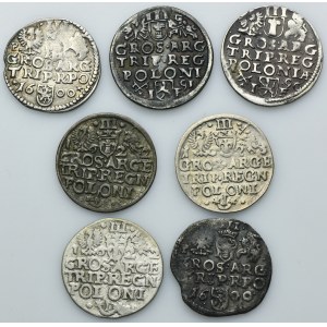 Lot, Sigismund III Vasa, 3 Groschen (7 pcs.)