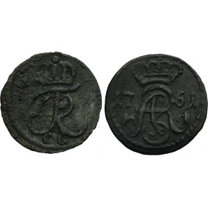 Lot, Augustus III of Poland and Friedrich I, Schilling (2 pcs.)