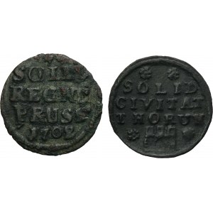 Lot, Augustus III of Poland and Friedrich I, Schilling (2 pcs.)