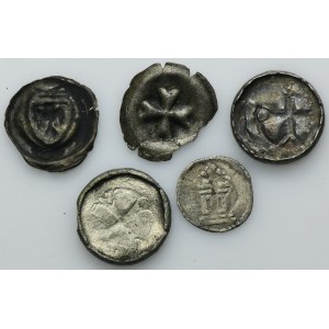 Lot, Teutonic Order, Germany and Silesia, Pfennig, Denarius and Heller (5 pcs.)