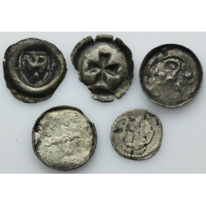 Lot, Teutonic Order, Germany and Silesia, Pfennig, Denarius and Heller (5 pcs.)