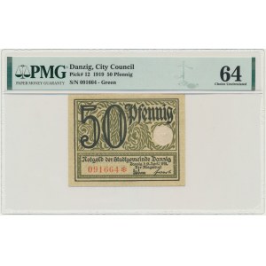 Danzig, 50 Pfennig 1919 - green - PMG 64