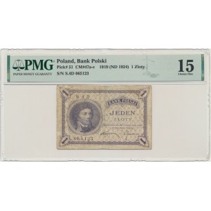 1 złoty 1919 - S.4 D - PMG 15