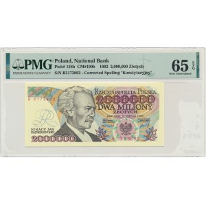 2 miliony złotych 1992 - B - PMG 65 EPQ