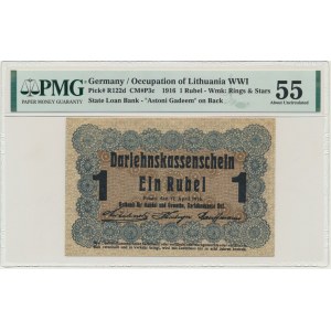 Posen, 1 Ruble 1916 - short clause (P3c) - PMG 55