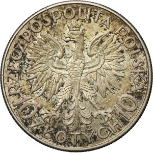 Głowa Kobiety, 10 złotych Londyn 1932