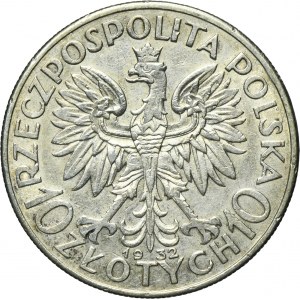 Głowa Kobiety, 10 złotych Londyn 1932