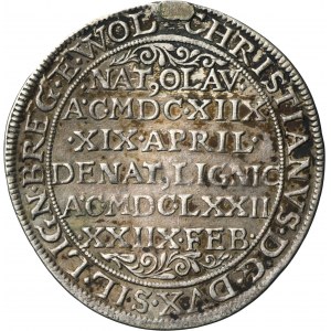 Silesia, Duchy of Liegnitz-Brieg-Wohlau, Christian, 1/4 Thaler Brieg 1672 - RARE