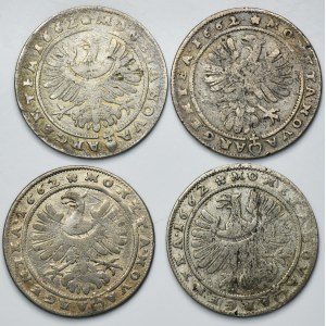 Lot, Silesia, Duchy of Liegnitz-Brieg-Wohlau, 15 Kreuzer Brieg (4 pcs.)