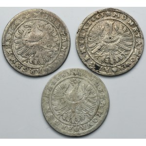 Lot, Silesia, Duchy of Liegnitz-Brieg-Wohlau, 15 Kreuzer Brieg (3 pcs.)