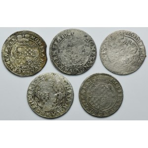 Lot, Silesia, Duchy of Liegnitz, Georg Rudolf, 24 Kreuzer (5 pcs.)