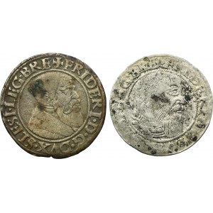 Satz, Schlesien, Herzogtum Legnicko-Brzesko-Wołowo, Friedrich II, Pfennig 1543 (2 Stück).