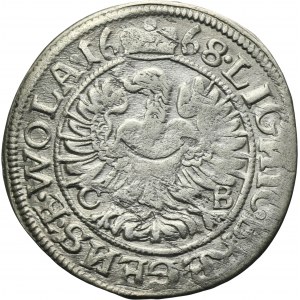 Silesia, Duchy of Liegnitz-Brieg-Wohlau, Christian, 3 Kreuzer Brieg 1668 CB - RARE
