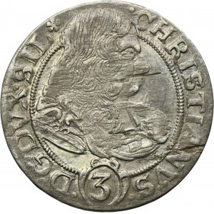 Silesia, Duchy of Liegnitz-Brieg-Wohlau, Christian, 3 Kreuzer Brieg 1670 CB