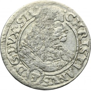 Silesia, Duchy of Liegnitz-Brieg-Wohlau, Christian, 3 Kreuzer Brieg 1669 CB