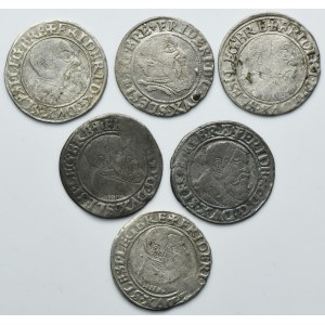 Lot, Silesia, Duchy of Liegnitz-Brieg-Wohlau, Friedrich II, Grochen Liegnitz (6 pcs.)