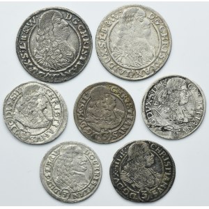 Lot, Silesia, Duchy of Liegnitz-Brieg-Wohlau, Christian, 3 Kreuzer and 6 Kreuzer (7 pcs.)