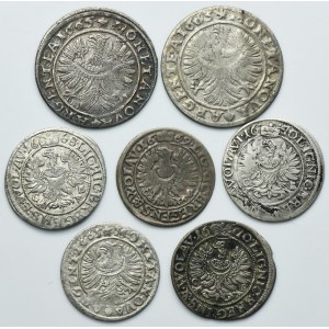 Lot, Silesia, Duchy of Liegnitz-Brieg-Wohlau, Christian, 3 Kreuzer and 6 Kreuzer (7 pcs.)