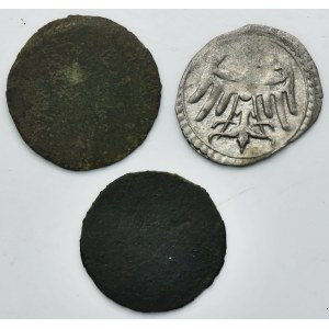 Satz, Schlesien, Herzogtum Legnicko-Brzesko-Wołowski, Halerz und 3 Halerze Legnica (3 Stück).