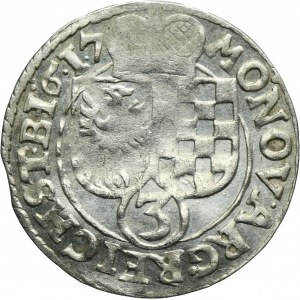 Silesia, Duchy of Liegnitz-Brieg-Wohlau, Johann Christian and Georg Rudolf, 3 Kreuzer Reichenstein 1617 BH