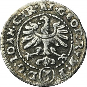 Silesia, Duchy of Liegnitz-Brieg-Wohlau, Johann Chrystian and Gerorg Rudolf, 3 Kreuzer Reichenstein 1608