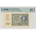 5 złotych 1940 - C - PMG 67 EPQ - rzadka seria w wyśmienitym stanie