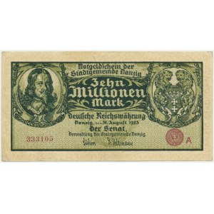 Danzig, 10 milion Mark 1923 - A -