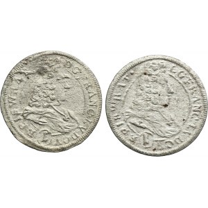 Lot, Silesia, Duchy of Neisse, Franz Ludwig von Pfalz-Neuburg, 1 Kreuzer Neisse (2 pcs.)