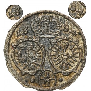 Silesia, Habsburg rule, Leopold I, 1/2 Kreuzer uniface Oppeln 1684 - RARE