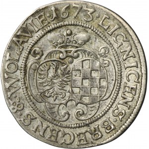 Silesia, Duchy of Liegnitz-Brieg-Wohlau, Luise von Anhalt-Dessau, 6 Kreuzer Brieg 1673 CB