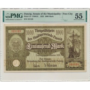 Danzig, 1.000 Mark 1922 - PMG 55