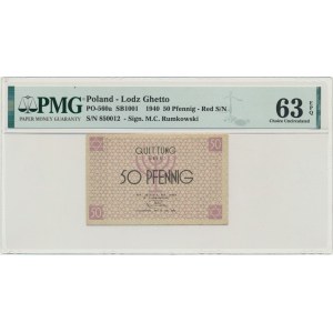 50 Pfennig 1940 - PMG 63 EPQ - red serial