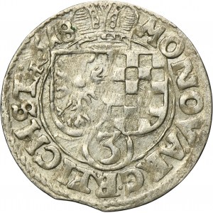 Silesia, Duchy of Liegnitz-Brieg-Wohlau, Johann Christian and Georg Rudolf, 3 Kreuzer Reichenstein 1618 HR