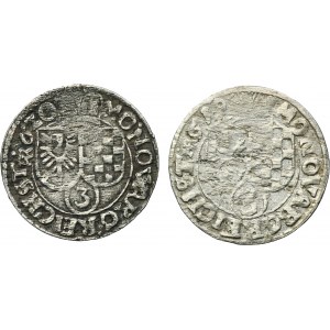 Lot, Silesia, Duchy of Liegnitz-Brieg-Wohlau, Johann Christian and Georg Rudolf, 3 Kreuzer Reichenstein (2 pcs.)