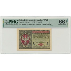 1/2 marki 1916 - Jenerał - A - PMG 66 EPQ
