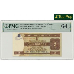 Pewex 2 dolary 1979 - HM - PMG 64 EPQ - RZADKIE