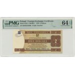 Pewex 2 dolary 1979 - HM - PMG 64 EPQ - RZADKIE