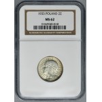 Głowa Kobiety, 2 złote 1933 - NGC MS62
