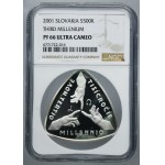 Slovakia, 500 Korun 2001 Third millennium - NGC PF66 ULTRA CAMEO