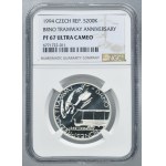 Czech Republic, 200 Korun 1994 125th Anniversary of the Horse-drawn Tram in Brno - NGC PF67 ULTRA CAMEO
