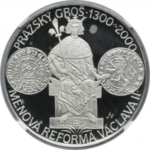 Czech Republic, 200 Korun Jablonec nad Nisou 2000 Currency Reform of Wenceslaus II - NGC PF68 ULTRA CAMEO