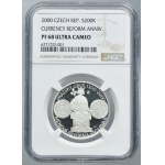Czech Republic, 200 Korun Jablonec nad Nisou 2000 Currency Reform of Wenceslaus II - NGC PF68 ULTRA CAMEO