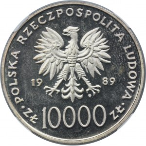 10.000 złotych 1989 Jan Paweł II - Kratka - NGC PF66 ULTRA CAMEO