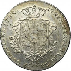 Poniatowski, Thaler 6 zloty Warsaw 1794