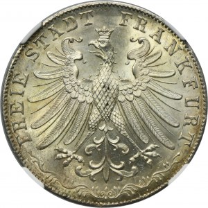Germany, City of Frankfurt, 2 Gulden 1855 - NGC MS65
